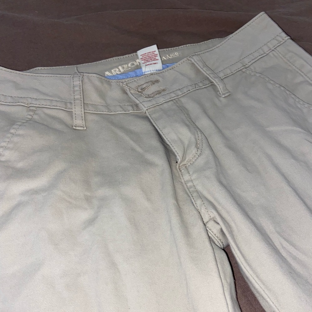 Cream bell jean shorts